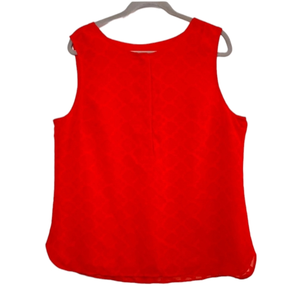 NEW Talbot's Red Sleeveless Quatrefoil Tank Blouse Size XL